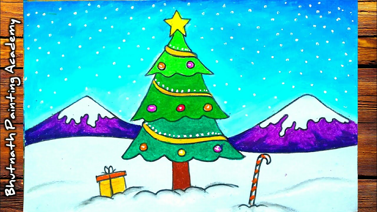 christmas tree drawing step by step - YouTube