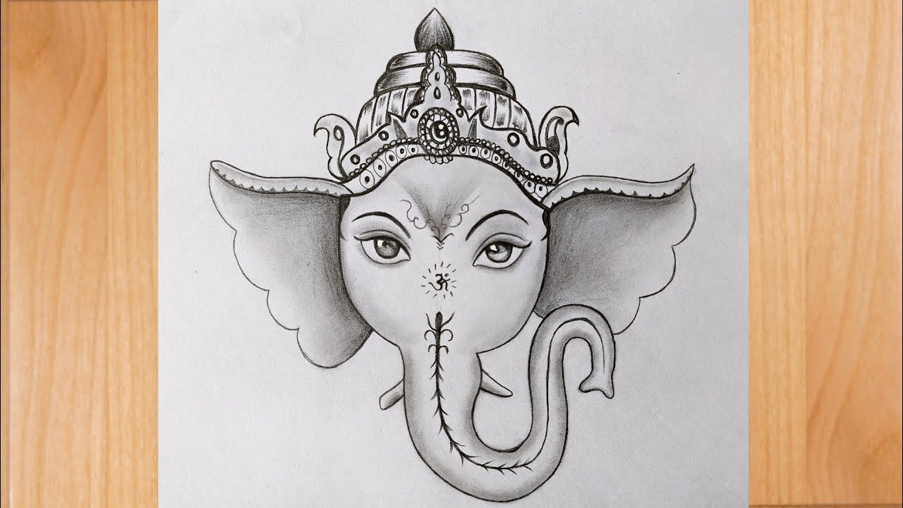 Step By Step | How To Draw Ganesh Ji Face | Cute Ganesha Face ...