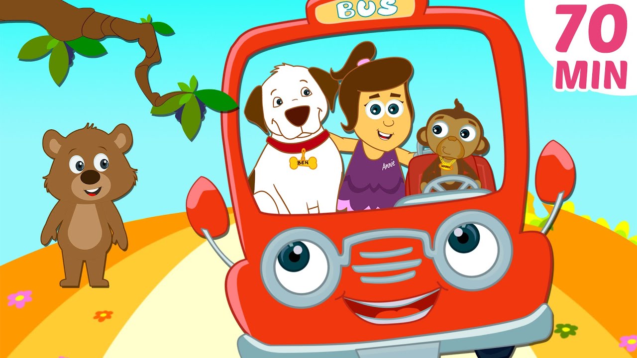 Wheels On The Bus Song + More Kids Songs by @hooplakidz Realtime ...