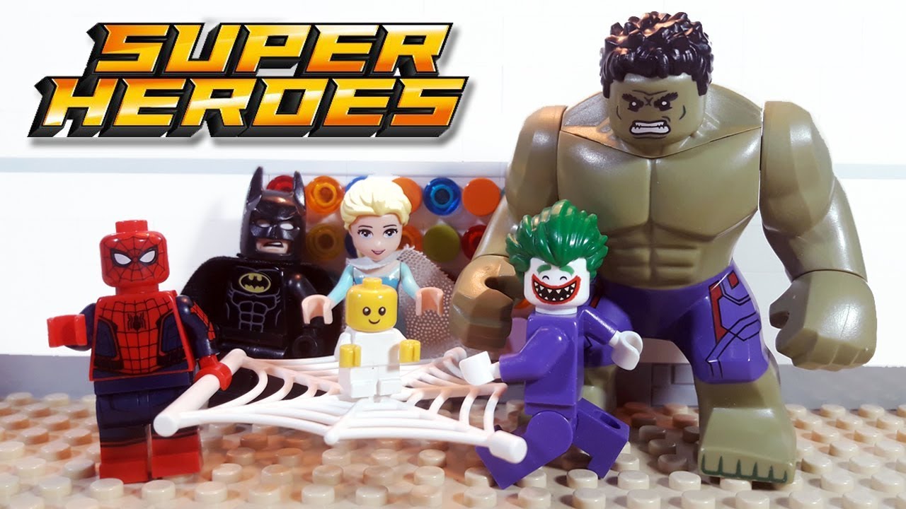 Lego Baby Stop Motion Superheroes Batman, Spiderman, HULK, Elsa Frozen  Animation - YouTube