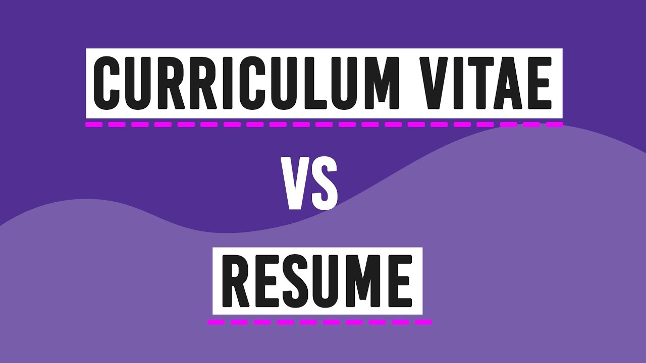 Difference between Curriculum Vitae and Resume - YouTube