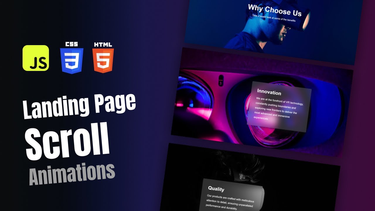 Modern Scroll Animation Landing Page From Scratch | HTML, CSS, JS - YouTube