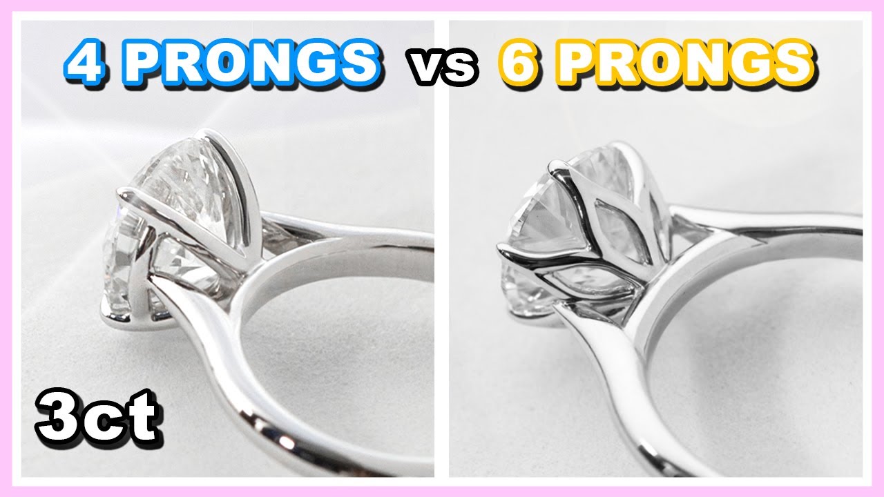 How To Choose Between 4 Prong And 6 Prong | 3Ct Round Cathedral Solitaire -  Youtube