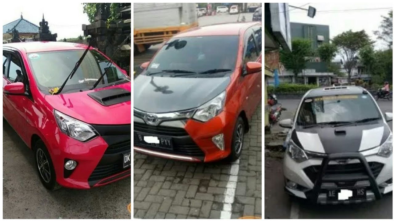 Modifikasi Mobil Toyota Calya Warna Merah 2019 Bowomodif