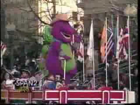 Barney in President Clinton Innaugural Parade - YouTube