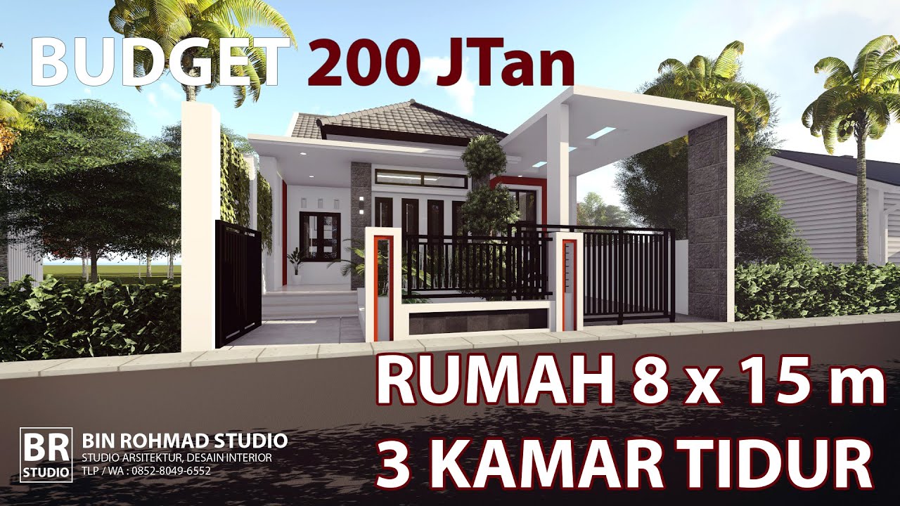  DENAH  RUMAH  8X15  m DESAIN RUMAH  MINIMALIS 3  Kamar  Tidur  