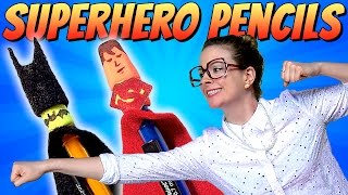 Superhero Pencil Toppers - Batman & Superman | A Cool School Craft W/ Crafty Carol