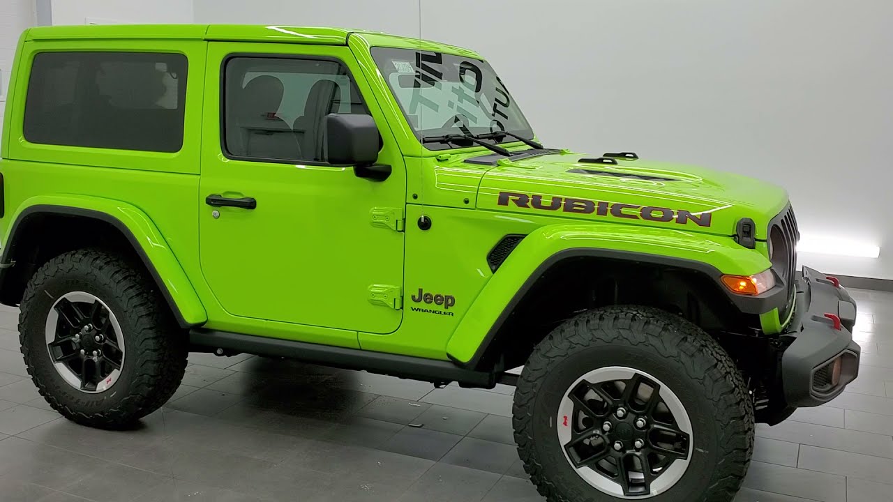 GECKO GREEN 2021 JEEP WRANGLER 2 DOOR RUBICON HARD TOP COLOR MATCH WALK  AROUND REVIEW 21J184 SOLD! - YouTube