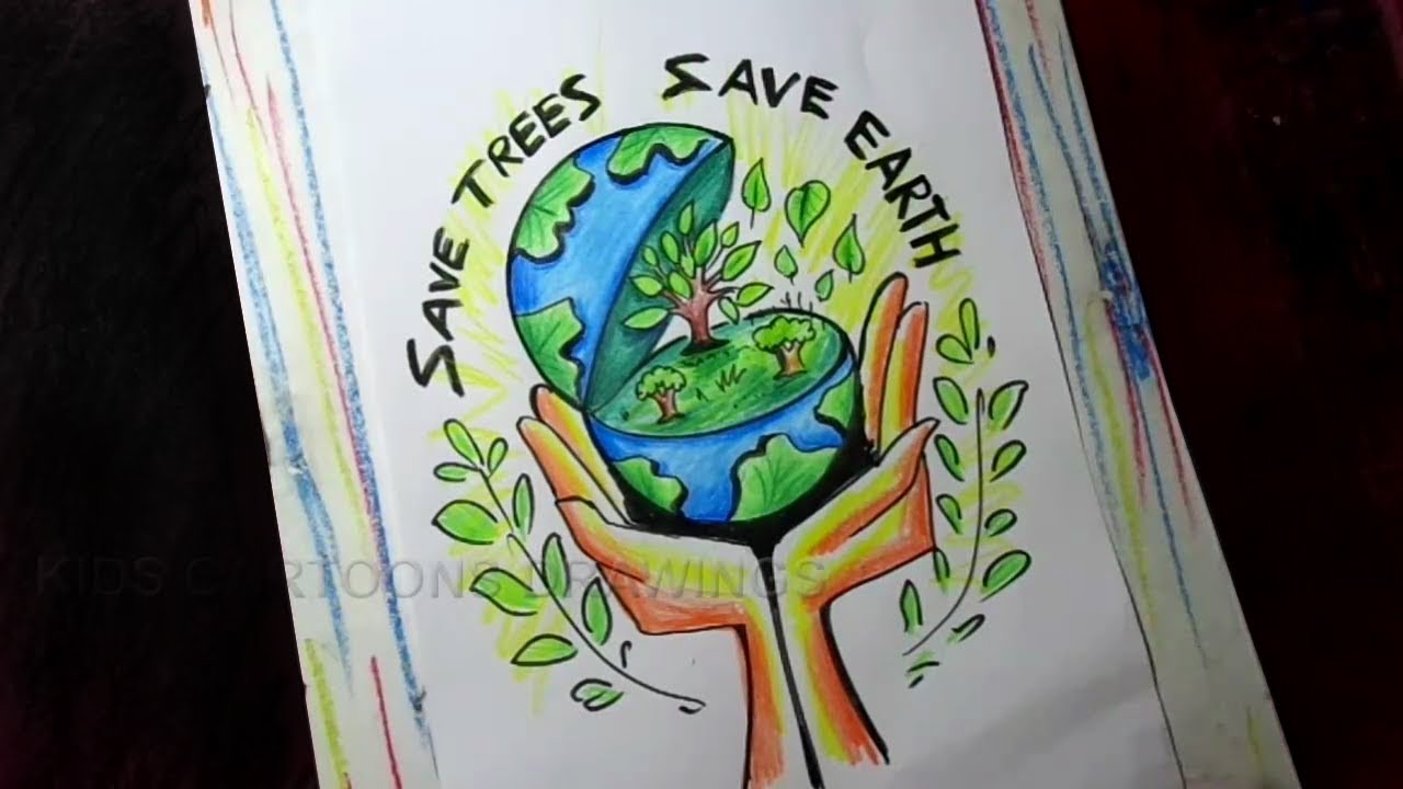 How to Draw Save Trees Save Earth / Save Trees Save Environment Poster ...