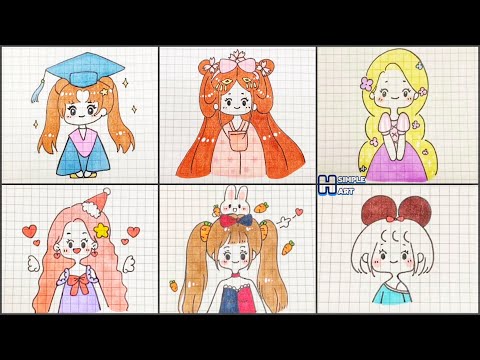 Vẽ chibi cô gái dễ thương, Vẽ tranh thư giãn mỗi ngày | Draw so cute #82