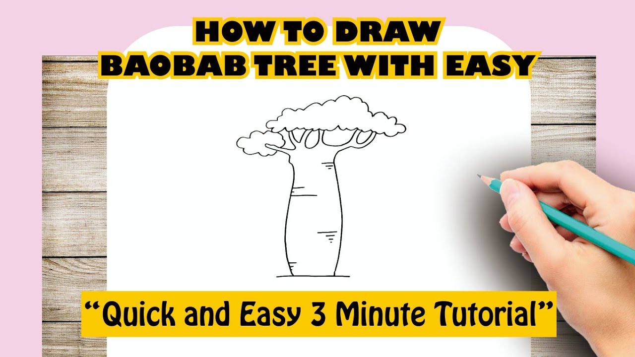 How to draw BAOBAB TREE with easy - YouTube