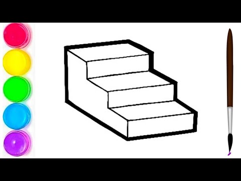 How to draw stairs step by step | very easy drawing, panting ...