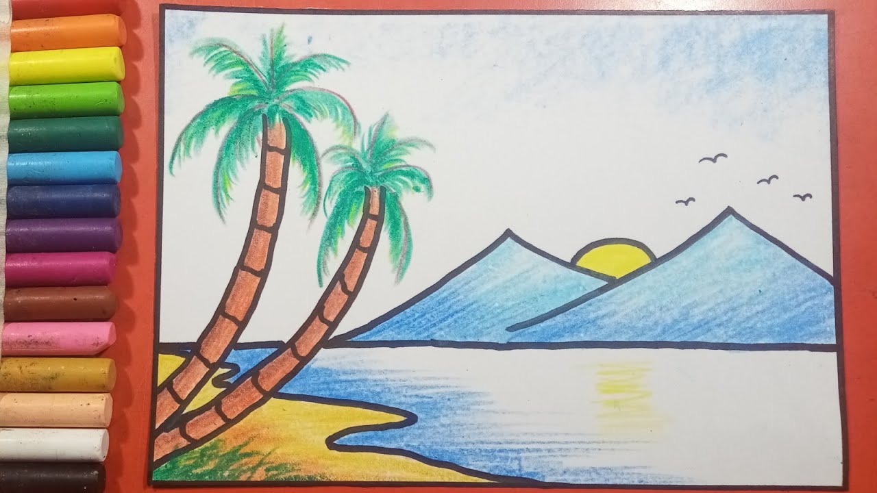 Easy Drawings Of Beaches