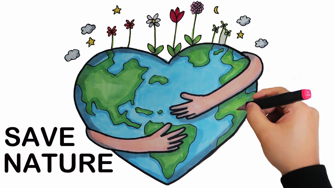 Save Earth Poster Drawing For Kids