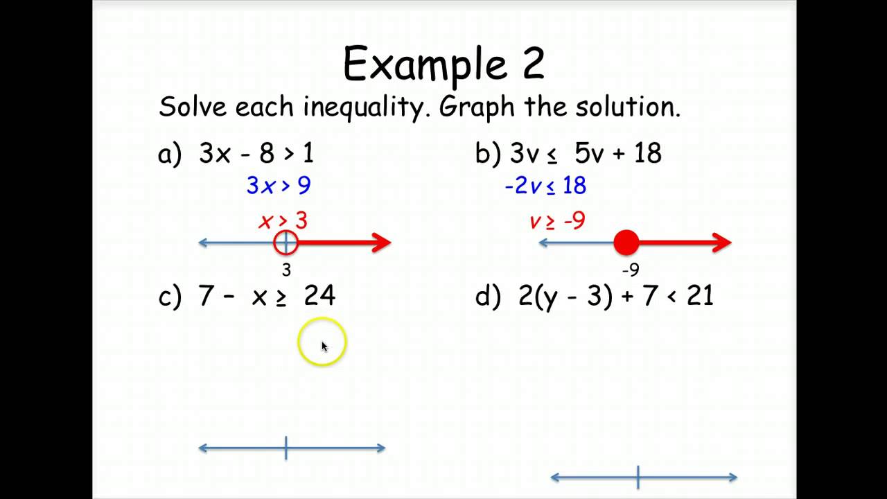 Solving Inequalities And Equations