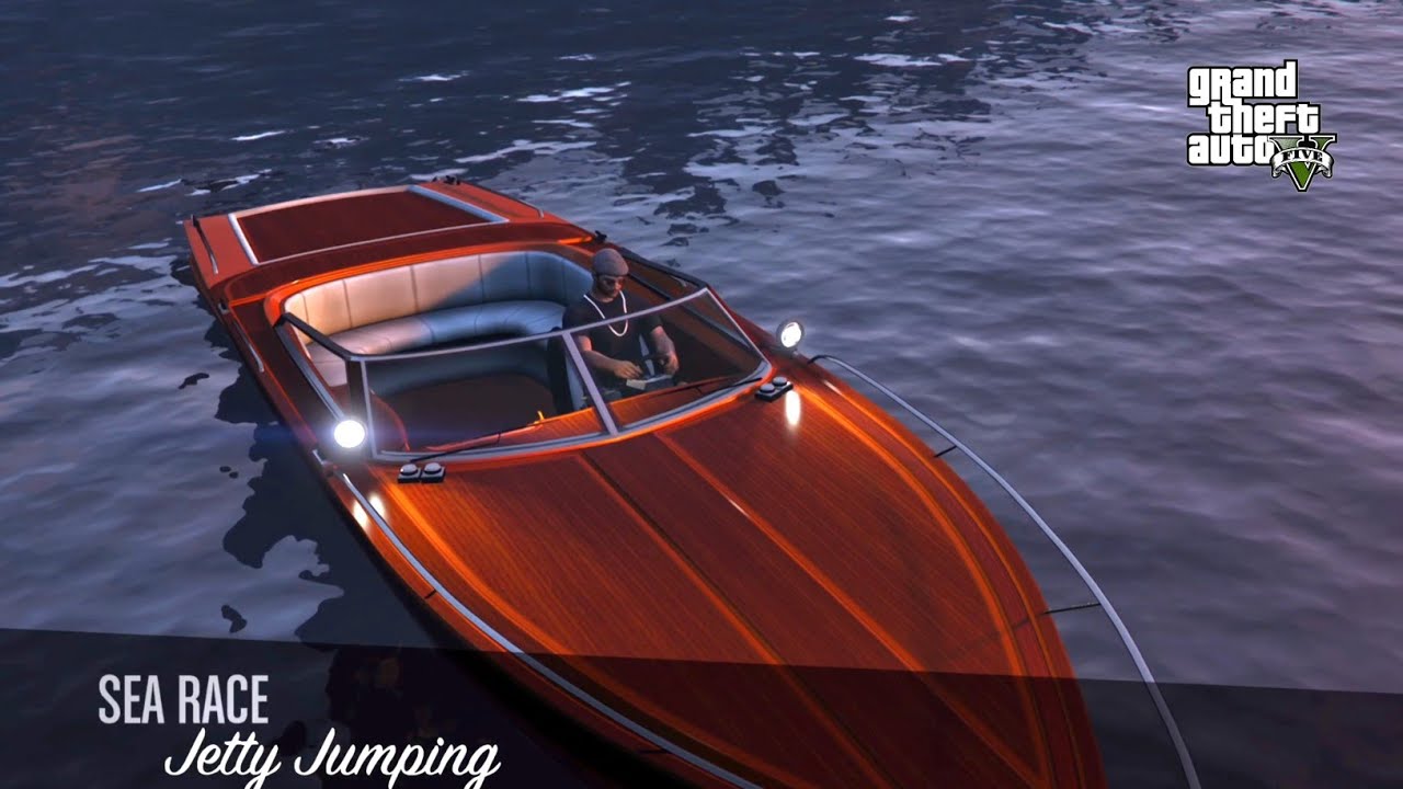 GTA V Online Boat Race - Jetty Jumping - YouTube