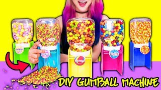 DIY Candy Dispenser Using Everyday Objects! Learn How To Make GUMBALL Machine With Nutella Jars!