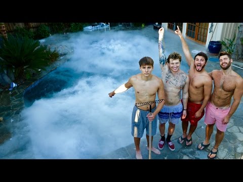 SWIMMING WITH 1,400 POUNDS OF DRY ICE!!