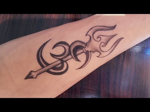 Discover Om Symbol With Trishul Tattoo on Forearm  Black Poison Tattoos