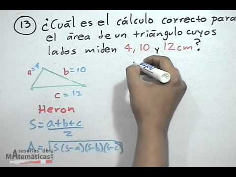 Ejercicio para hallar el área de un triángulo dados sus 3 lados (Heron ...