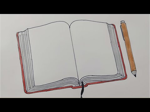 تعلم رسم كتاب مفتوح وقلم خطوة خطوة رسومات سهلة وجميله للمدرسة رسم سهل رسم كتاب Draw Book Youtube