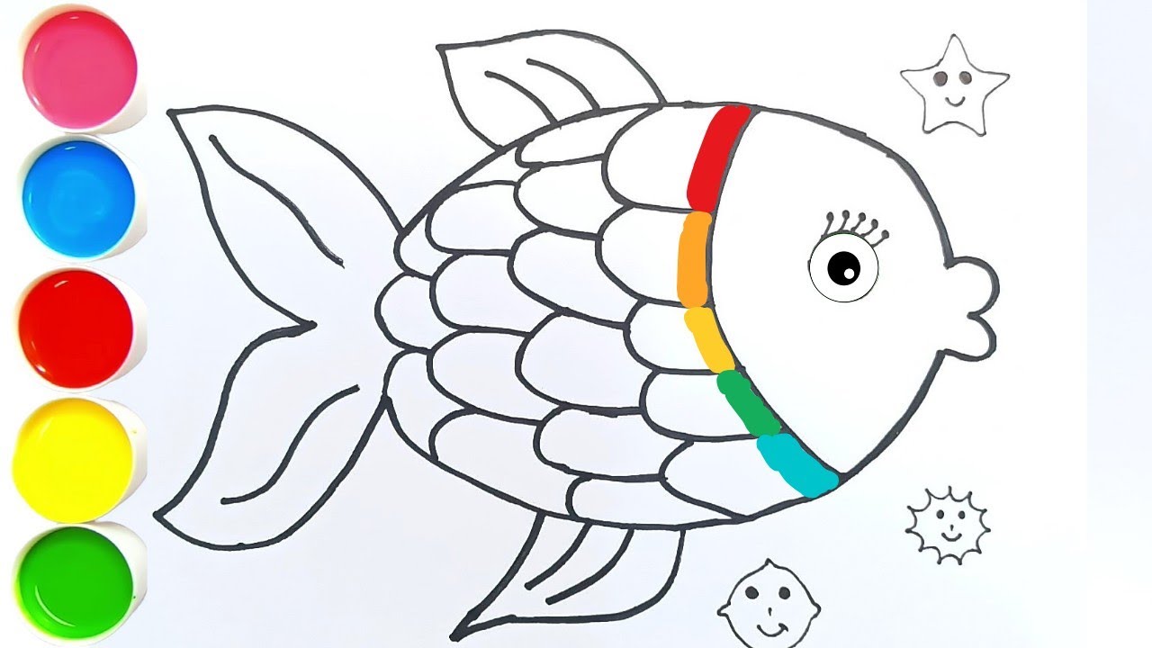 How To Draw A Easy Step By Step || Colorful Fish Drawing For Kids - YouTube