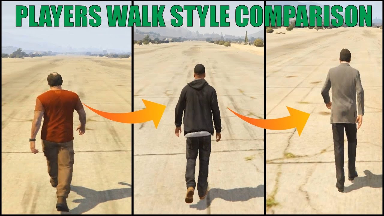 GTA 5 Players (Michael,Fraklin,Trevor) Walk Style Comparison Between ...