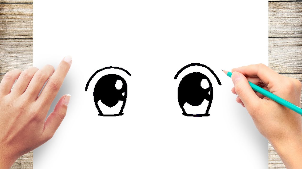 How to Draw Cute Eyes Step by Step for Kids - YouTube