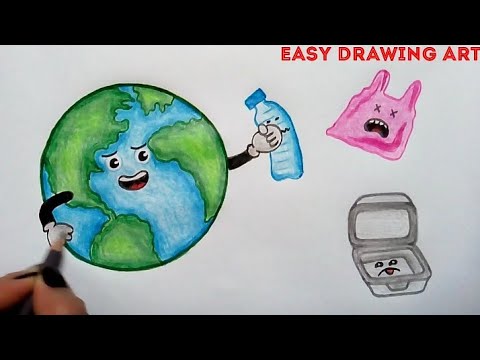 How to draw say no to single use plastic poster drawing || save ...