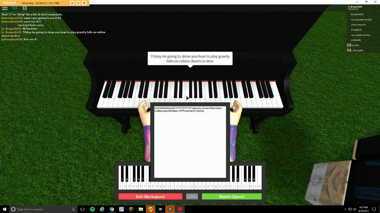 Gravity Falls Piano Sheet Roblox