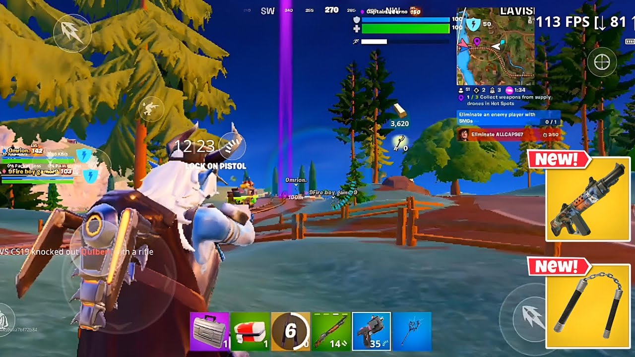 Samsung S23 Ultra 120 FPS Fortnite Mobile Gameplay *120 FPS Stable No ...