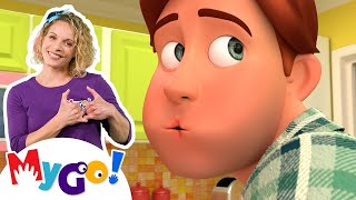 johny johny yes papa more mygo sign language for kids cocomelon nursery rhymes asl