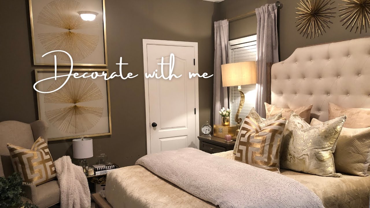 SMALL GLAM BEdROOM DECORATING IDEAS | DECORATE WITH ME - YouTube