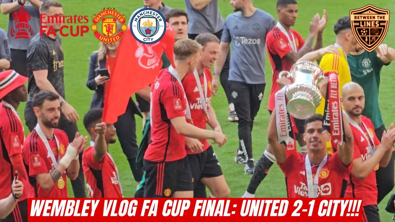 Wembley FA CUP FINAL VLOG: Man United 2-1 City + Full Mainoo Goal ...