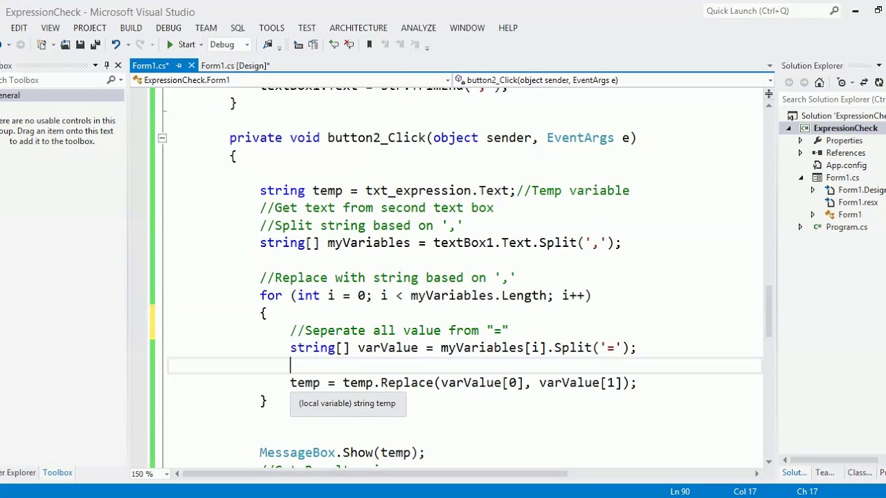 c# -Runtime expression parser using DataTable, Only ...