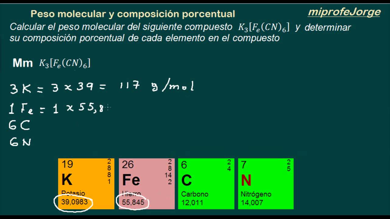 Como Calcular El Peso Atomico De Un Compuesto - Printable Templates Free