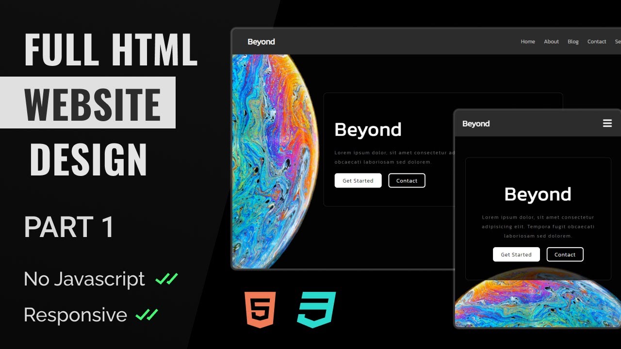 How To Make A Full Responsive Website Using Only HTML & CSS (Part 1)