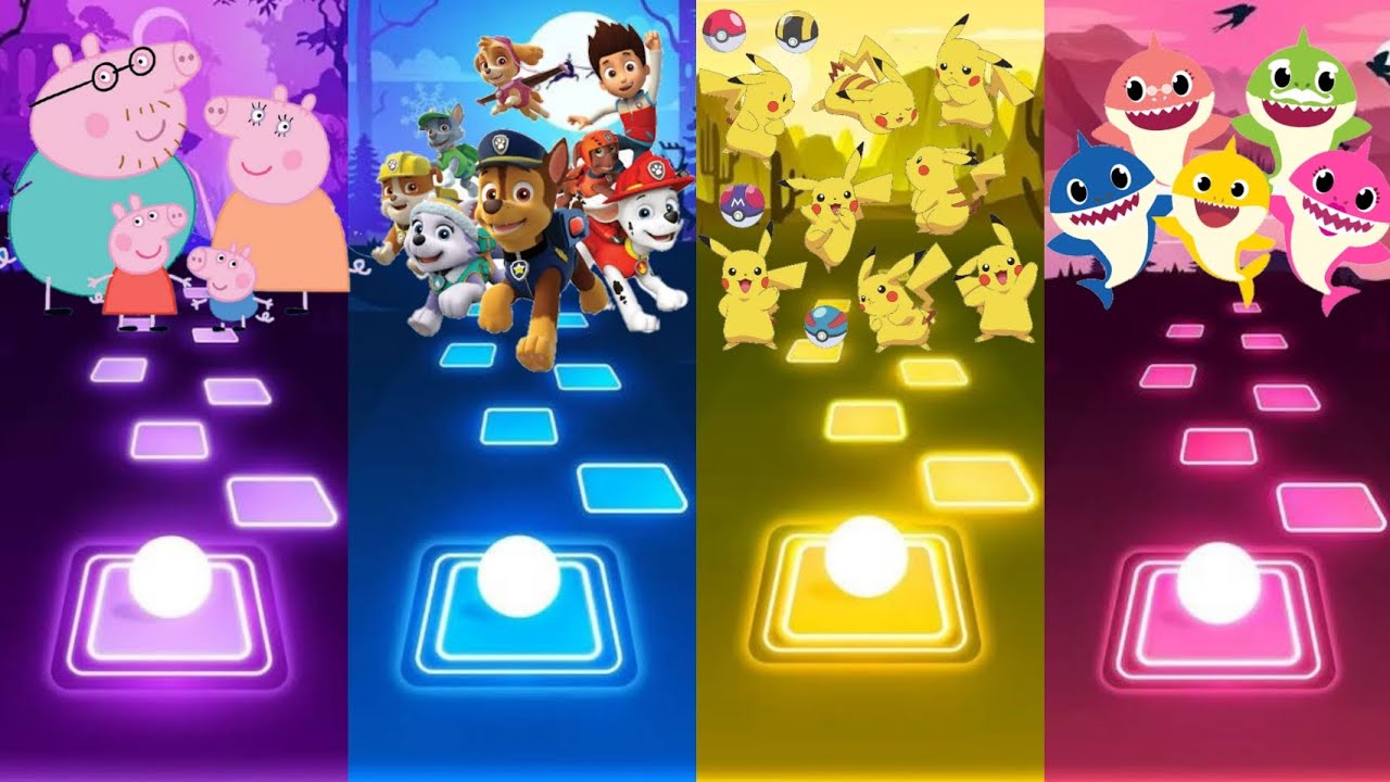 Peppa Pig Team VS Paw Patrol Team VS Pikachu Team VS Baby Shark Team ...