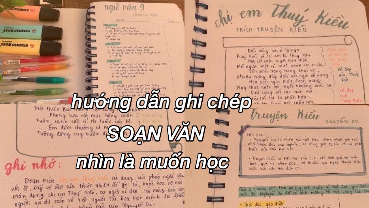 Ghi chép và làm vở soạn văn sạch, đẹp, học nhanh vào I tranh thủ ...