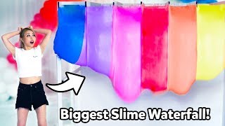 I Made The BIGGEST Rainbow Slime Waterfall In The WORLD! #ElmersWhatIf Challenge