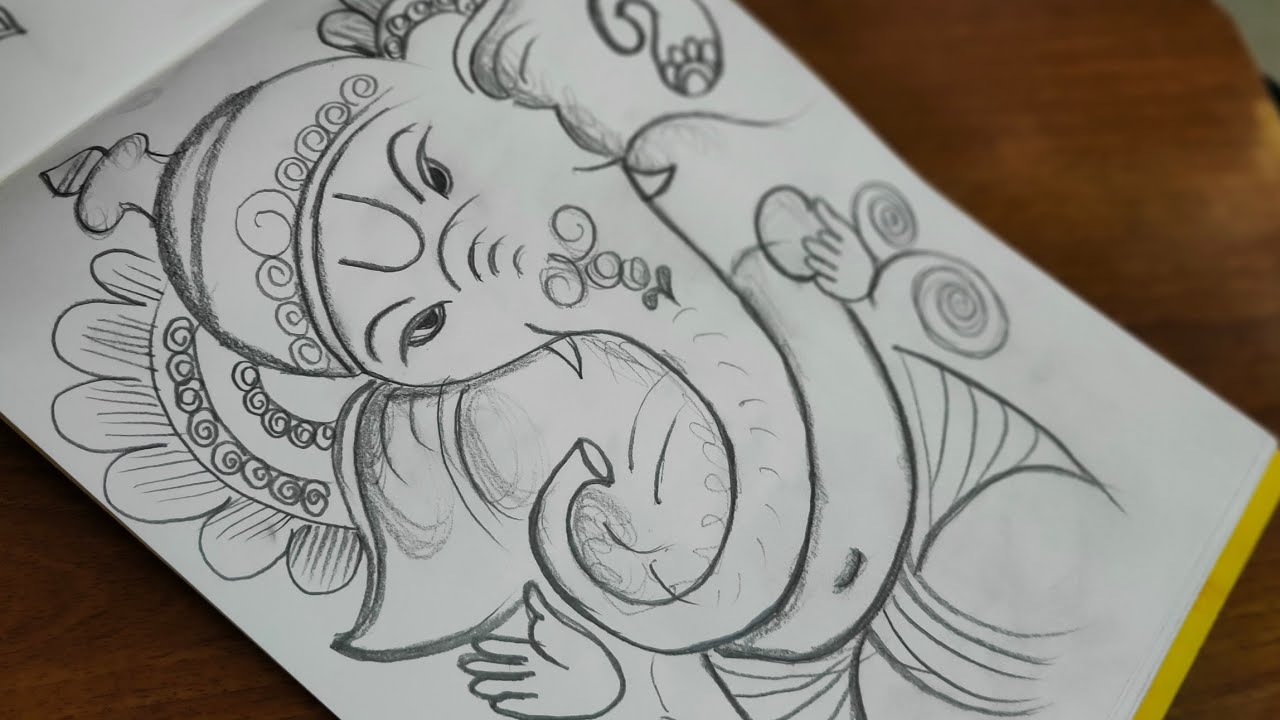 How to draw Ganesha|Easy Ganesh Drawing|Ganesh Chaturthi Drawing ...