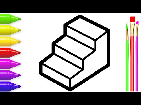 How to draw ladders for kids? | Teach kids to draw and color ladders ...