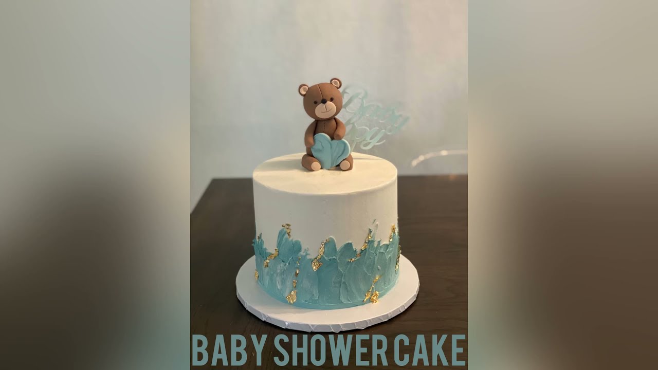 Baby shower buttercream cake - YouTube