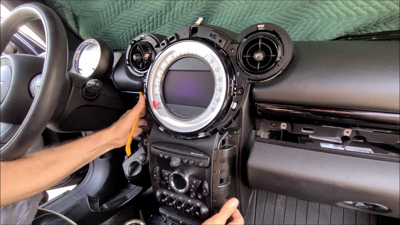 How to Remove Radio / Navigation / Display from Mini Cooper 2012 for  Repair. - YouTube