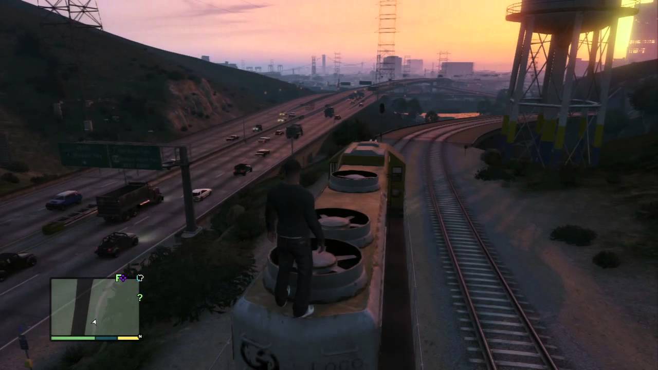 Grand Theft Auto V (PS3) - Random gameplay, train ride to nowhere (2013 ...