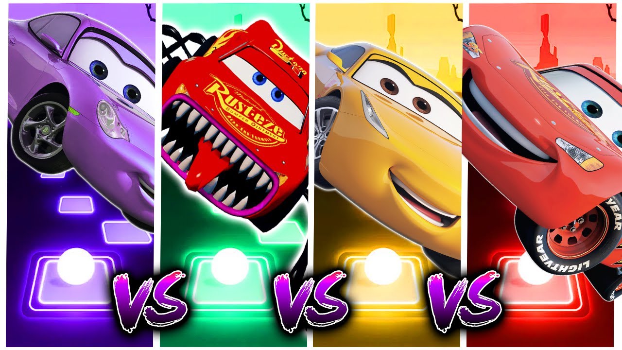 Cars 3 Sally Carrera purple vs Lightning McQueen Spider vs Cruz Ramirez ...