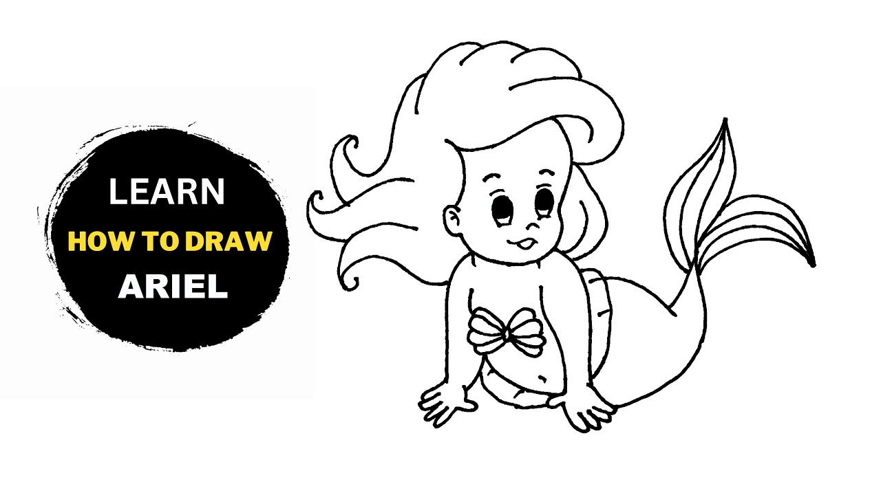 How To Draw Ariel Easy Drawing Tutorial For Kids