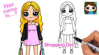 How to Draw a Mall Shopping Cute Girl