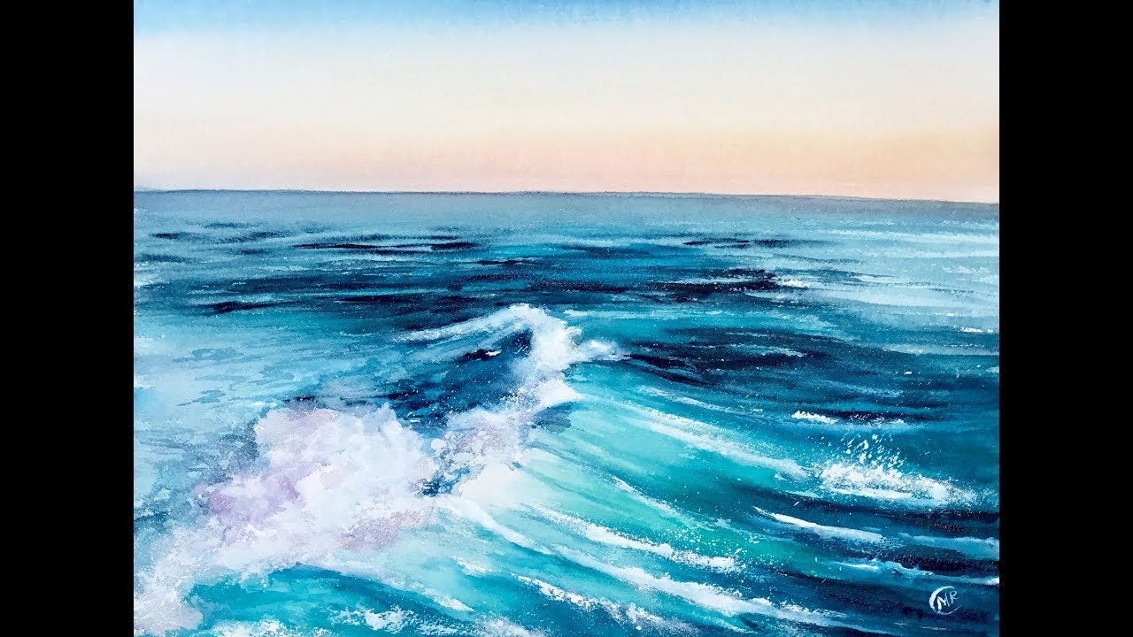 Sea Water In Watercolors Painting Tutorial, 54% OFF