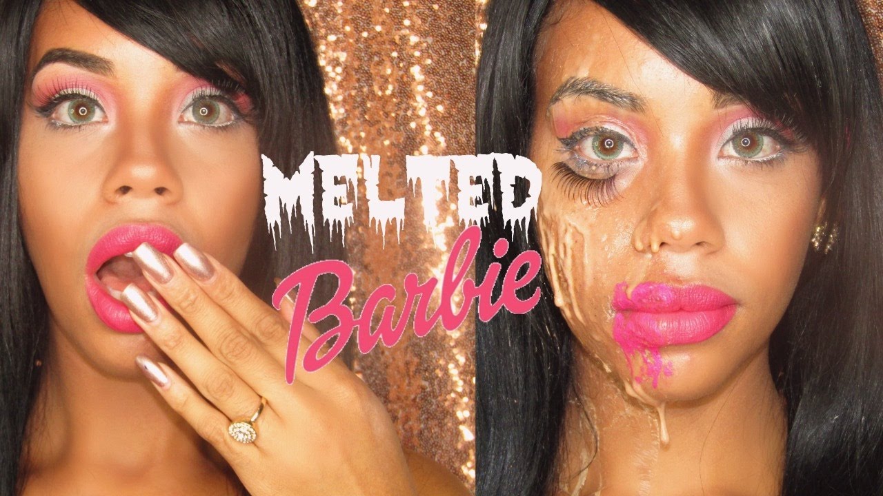 MELTING BARBIE HALLOWEEN MAKEUP TUTORIAL PRETTYWITHLEE YouTube